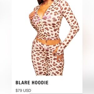 Leopard Print Zip-Up Hoodie and Leggings Set